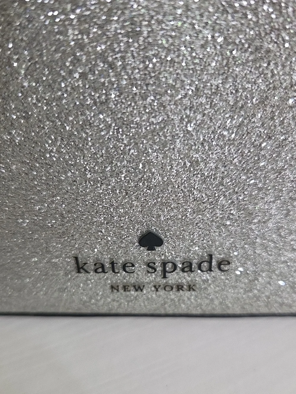 Kate Spade Silver Glitter Coin Bag With Floral Accent